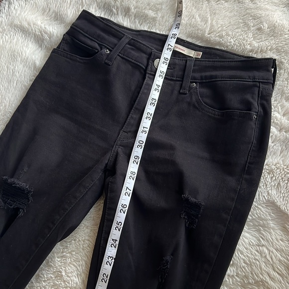 Levi’s 711 Black Distressed skinny jeans, Size 27 - Picture 5 of 8